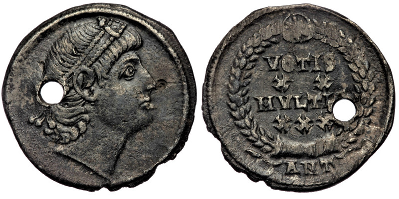 Constantius II (337-361) AR Siliqua, Antiochia, 337-347 
Pearl-diademed head of ...