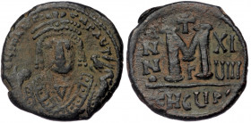 Maurice Tiberius 582-602 AD, AE follis, Theoupolis (Antioch) Mint,
10.39 gr. 28 mm