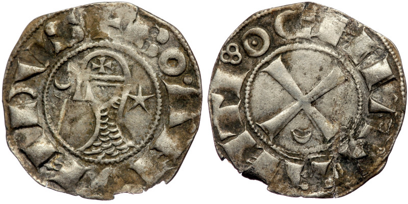 Crusader States, Antioch (Principality). Bohémond III AR Denier. AD 1163-1188. 
...