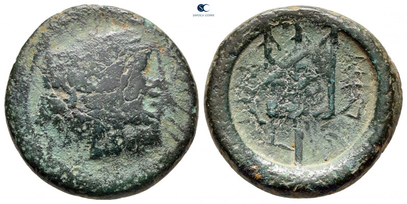 Eastern Europe. Imitating Amphipolis mint issue 150-50 BC. 
Bronze Æ 

22 mm,...