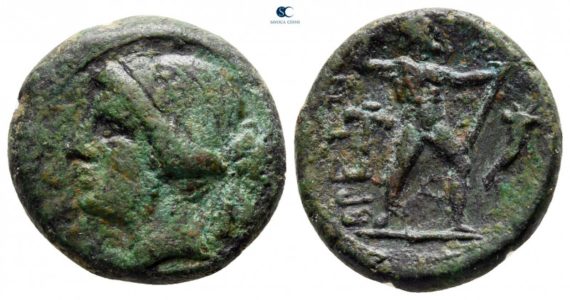 Bruttium. The Brettii circa 214-211 BC. 
Bronze Æ

18 mm, 4,36 g



very ...