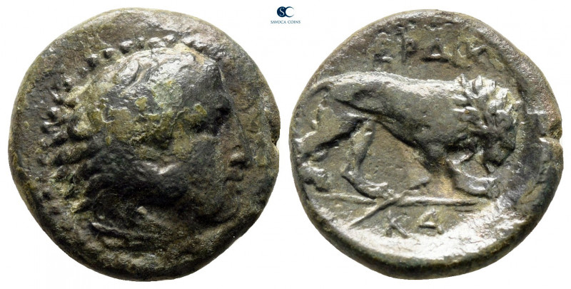 Kings of Macedon. Uncertain mint. Perdikkas III 365-359 BC. 
Bronze Æ

17 mm,...