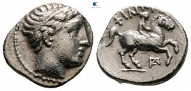 Kings of Macedon. Amphipolis. Philip II of Macedon 359-336 BC. struck posthumously under Philip III Arrhidaios. 1/5 Tetradrachm AR