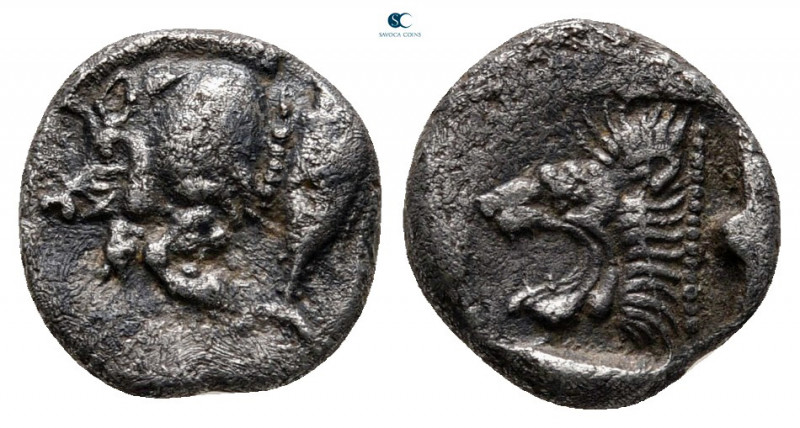 Mysia. Kyzikos circa 525-475 BC. 
Diobol AR

10 mm, 1,15 g



very fine