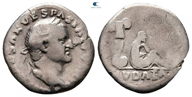 Vespasian AD 69-79. Rome
Denarius AR

16 mm, 2,45 g



nearly very fine