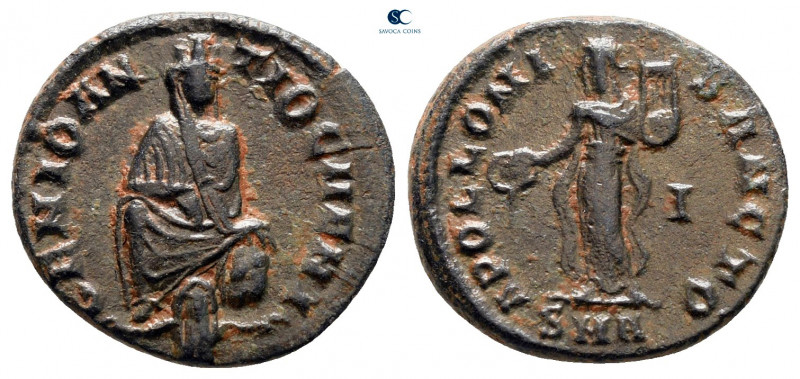 Time of Maximinus II AD 310-313. Antioch
Follis Æ

15 mm, 1,71 g



very ...