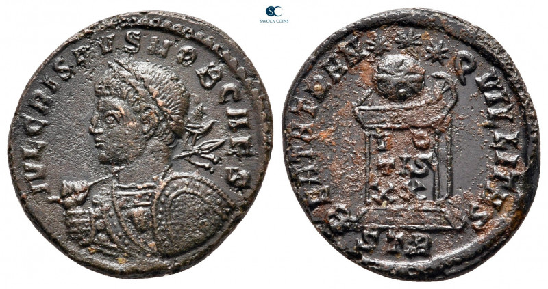 Crispus, as Caesar AD 316-326. Treveri
Follis Æ

18 mm, 3,32 g



very fi...