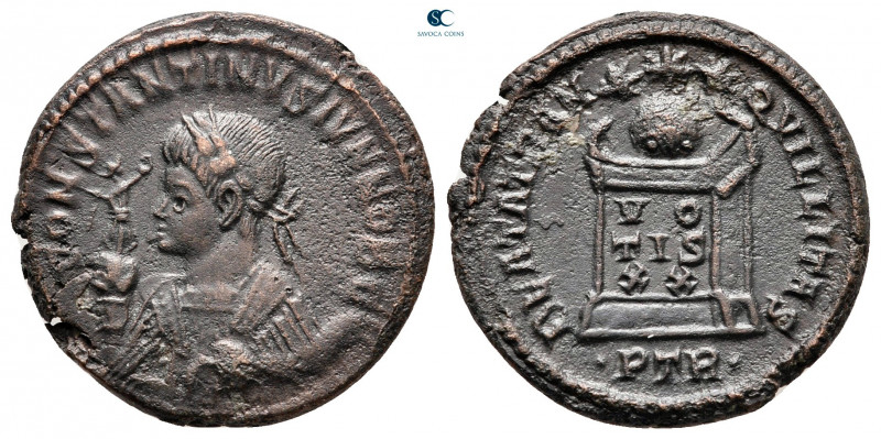 Constantine II, as Caesar AD 317-337. Treveri
Follis Æ

18 mm, 3,90 g



...