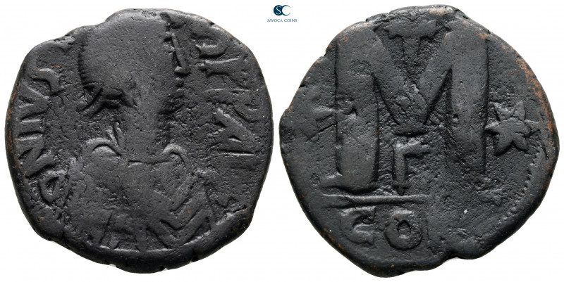 Justin I AD 518-527. From the Tareq Hani collection. Constantinople
Follis or 4...