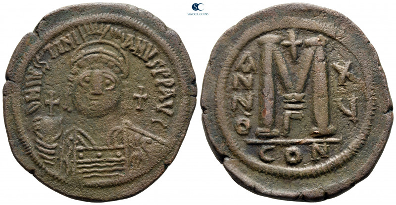 Justinian I AD 527-565. Constantinople
Follis or 40 Nummi Æ

40 mm, 23,97 g
...