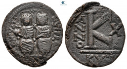 Justin II and Sophia AD 565-578. Cyzicus. Half Follis or 20 Nummi Æ