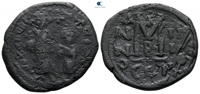 Heraclius with Heraclius Constantine AD 610-641. From the Tareq Hani collection....