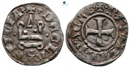 Philippe de Taranto AD 1307-1313. Glarenza (modern Kyllini in Elis). Denier Tournois BI