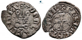 Philippe de Taranto AD 1307-1313. Glarenza (modern Kyllini in Elis). Denier Tournois BI