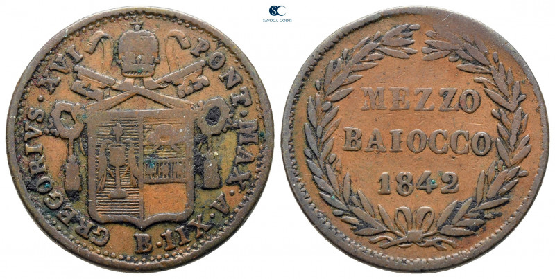 Italy. Papal State, Bologna. Gregorius XVI AD 1831-1846.
Mezzo Baiocco Ae

24...