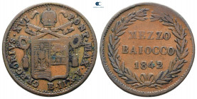 Italy. Papal State, Bologna. Gregorius XVI AD 1831-1846. Mezzo Baiocco Ae
