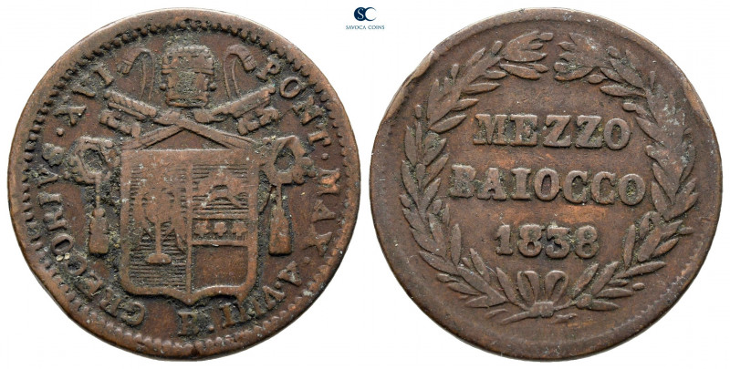 Italy. Papal State, Bologna. Gregorius XVI AD 1831-1846.
Mezzo Baiocco Ae

24...