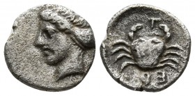 Bruttium. Terina circa 350-300 BC. Obol AR