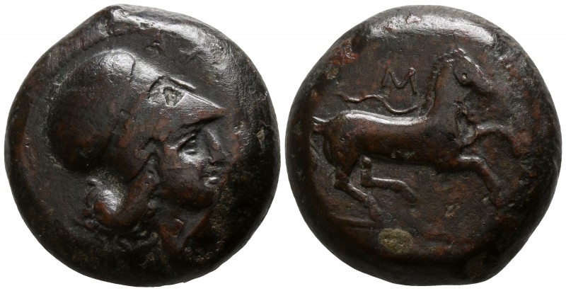 Sicily. Aitna circa 354-344 BC.
Tetras Æ

21mm., 16,53g.

A[ITNAΙΩΝ], head ...