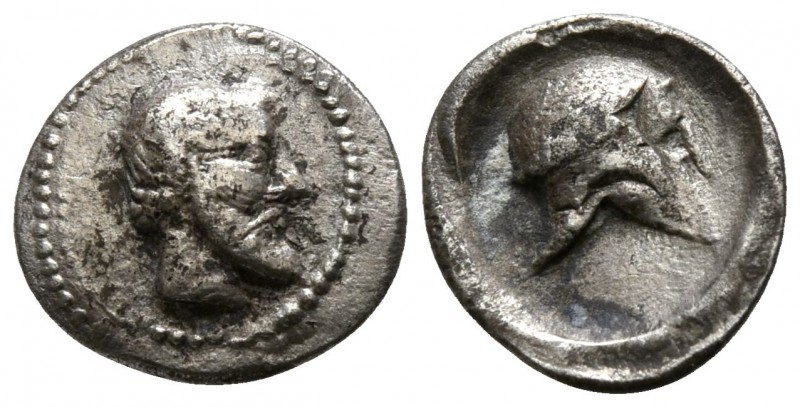 Sicily. Himera circa 430 BC.
Litra AR

9mm., 0,40g.

Diademed and bearded h...