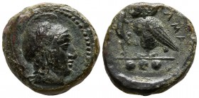 Sicily. Kamarina circa 425-400 BC. Tetras Æ