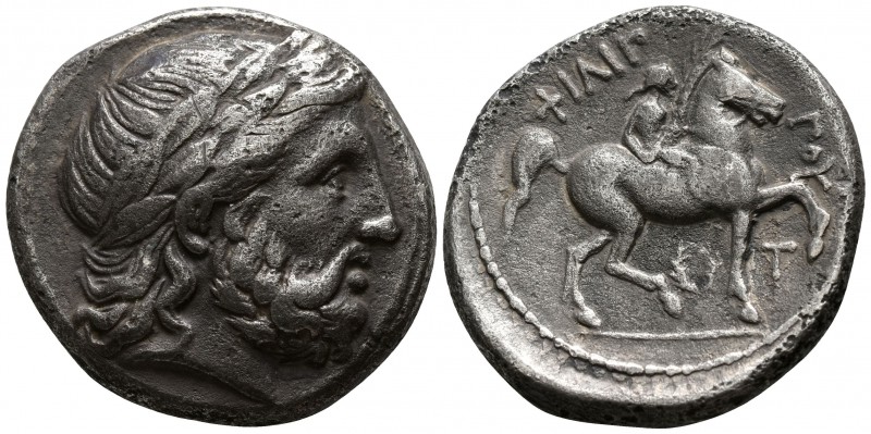 Kings of Macedon. Amphipolis. Philip II. 359-336 BC.
Tetradrachm AR

24mm., 1...