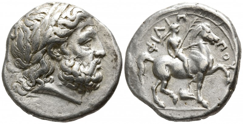 Kings of Macedon. Amphipolis. Philip II. 359-336 BC, (circa 342/1-329/8 BC)..
T...
