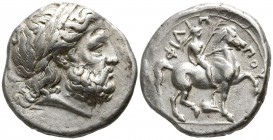 Kings of Macedon. Amphipolis. Philip II. 359-336 BC, (circa 342/1-329/8 BC).. Tetradrachm AR