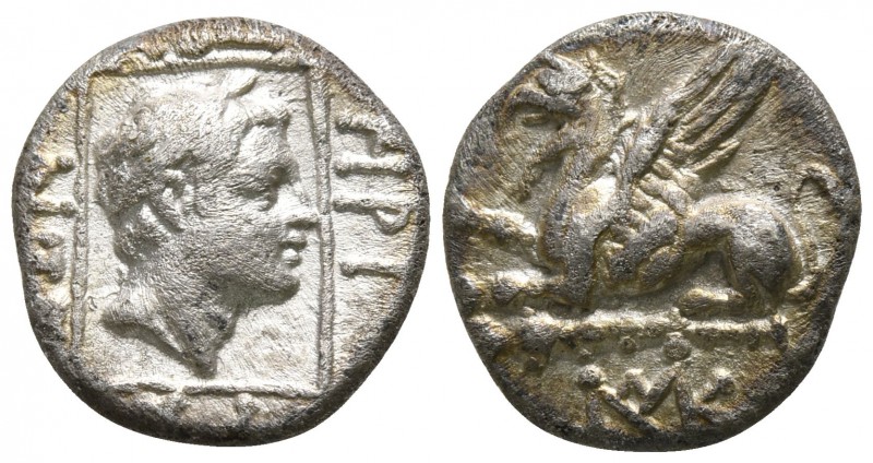 Thrace. Abdera. ΛΥΚO- (Lyko-), magistrate circa 400-200 BC.
Triobol AR

12mm....