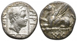 Thrace. Abdera. ΛΥΚO- (Lyko-), magistrate circa 400-200 BC. Triobol AR