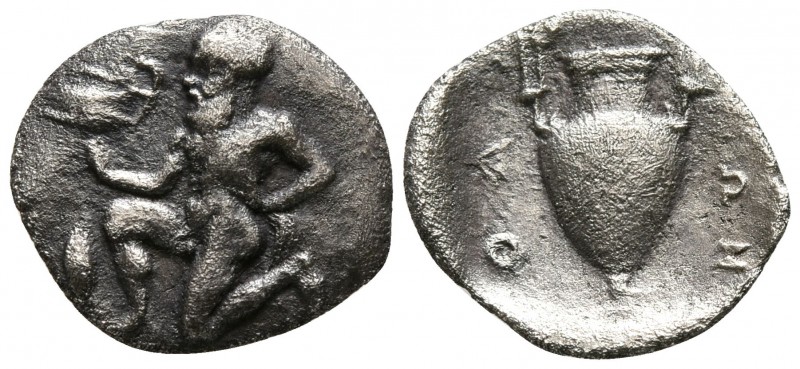 Islands off Thrace. Thasos 404-355 BC.
Trihemiobol AR

12mm., 0,66g.

Silen...