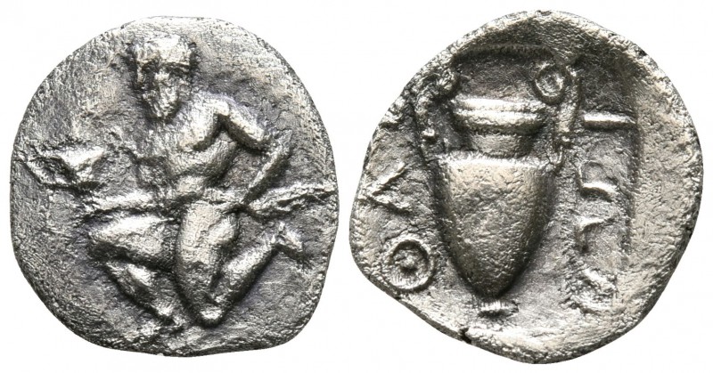 Islands off Thrace. Thasos 404-355 BC.
Trihemiobol AR

11mm., 0,76g.

Silen...