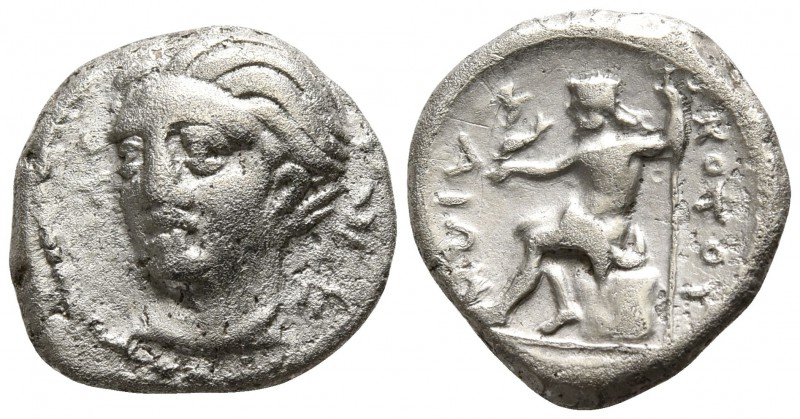 Thessaly. Skotussa circa 220-200 BC.
Hemidrachm AR

13mm., 2,41g.

Head of ...
