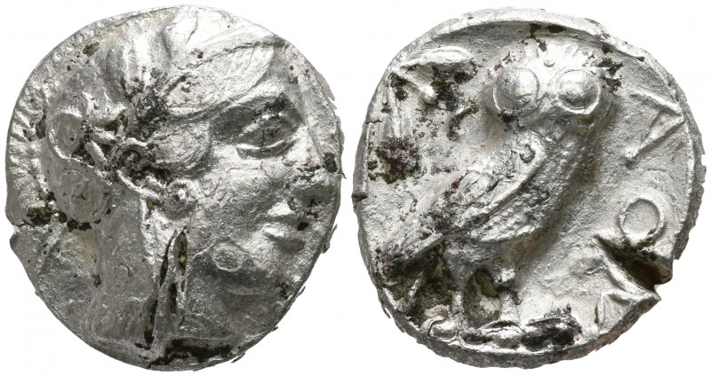 Attica. Athens circa 454-404 BC.
Tetradrachm AR

24mm., 16,92g.

Head of At...