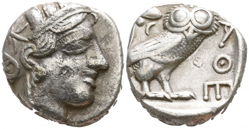 Attica. Athens circa 454-404 BC.
Tetradrachm AR

24mm., 16,59g.

Head of At...