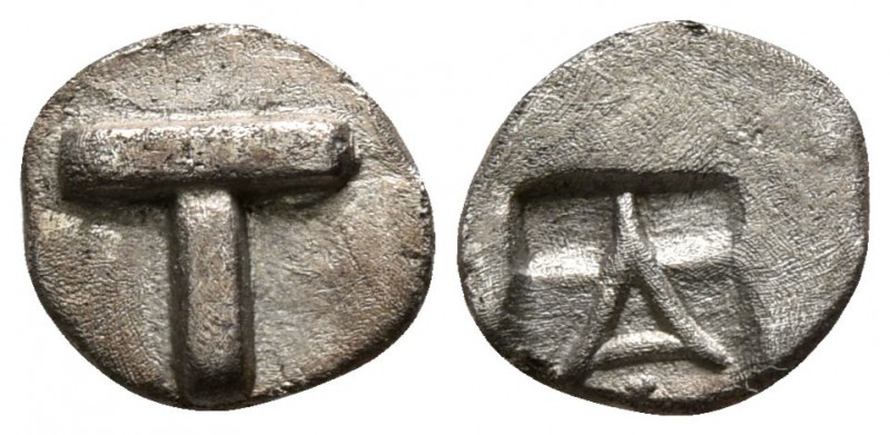 Argolis. Argos circa 500 BC.
Tetartemorion AR

5mm., 0,28g.

Large T / Larg...