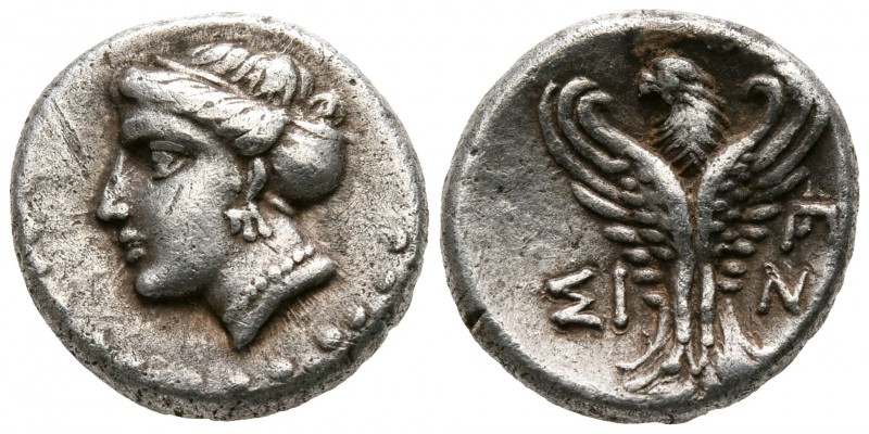 Paphlagonia. Sinope circa 410-375 BC.
Hemidrachm AR

13mm., 3,05g.

Head of...