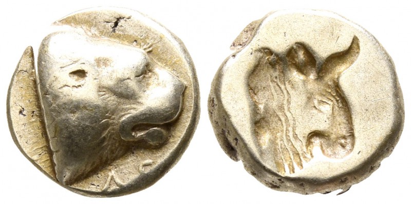 Lesbos. Mytilene circa 477-455 BC.
Hekte EL

10mm., 2,50g.

Head of lion ri...