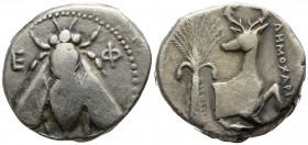Ionia. Ephesos . ΔΗΜΟΧΑΡΙΣ (Democharis), magistrate circa 350-344 BC. Tetradrachm AR