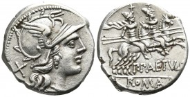 P. Aelius Paetus
L. Scipio Asiagenus
Aelius Paetus 106 BC. Rome. Denarius AR