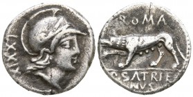 P. Satrienus 77 BC. Rome. Denarius AR