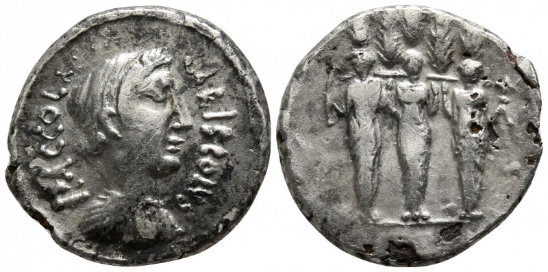 P. Accoleius Lariscolus 41 BC. Rome
Denarius AR

16mm., 2,91g.

Draped bust...