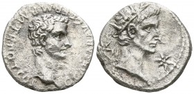 Gaius (Caligula), with Divus Augustus AD 37-41, (1st emission, AD 37).. Lugdunum. Denarius AR