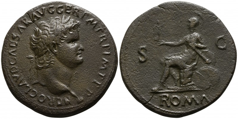 Nero AD 54-68, (struck ca. AD 64-67).. Rome
Sestertius Æ

35mm., 25,38g.

N...
