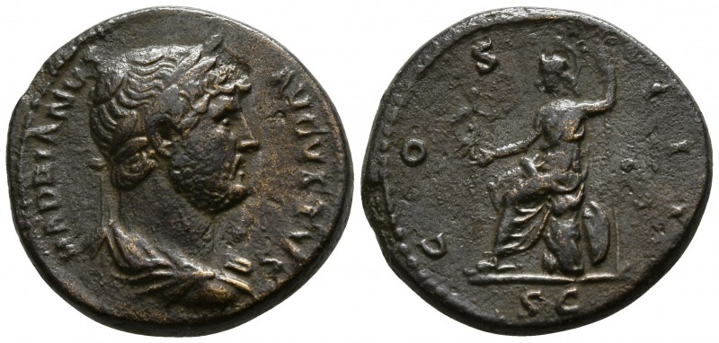 Hadrian AD 117-138, (ca. AD 125-128).. Rome
Quadrans Æ

19mm., 4,84g.

HADR...