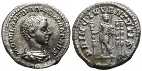 Diadumenian, as Caesar AD 217-218, (late 217-early 218).. Rome. Denarius AR
