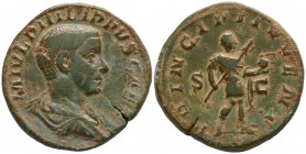 Philip II, as Caesar (Philip I, 244-249 AD) AD 244-246. Rome. Sestertius Æ