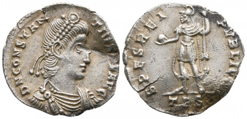 Constantius II AD 337-361, (struck AD 355-361).. Thessaloniki
Reduced Siliqua A...