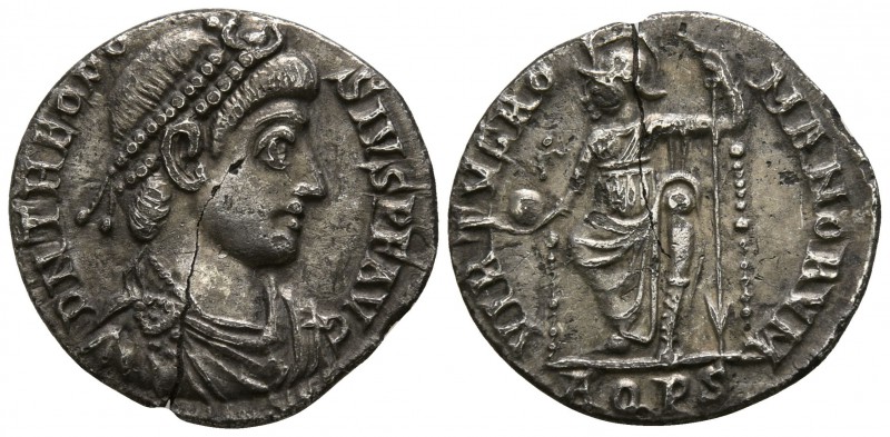 Theodosius I. AD 379-395. Aquileia
Siliqua AR

15mm., 1,75g.

D N THEODO-SI...