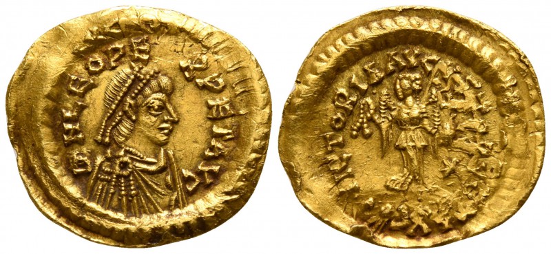 Leo I AD 457-474. Constantinople
Tremissis AV

16mm., 1,47g.

D N LEO PE-RP...